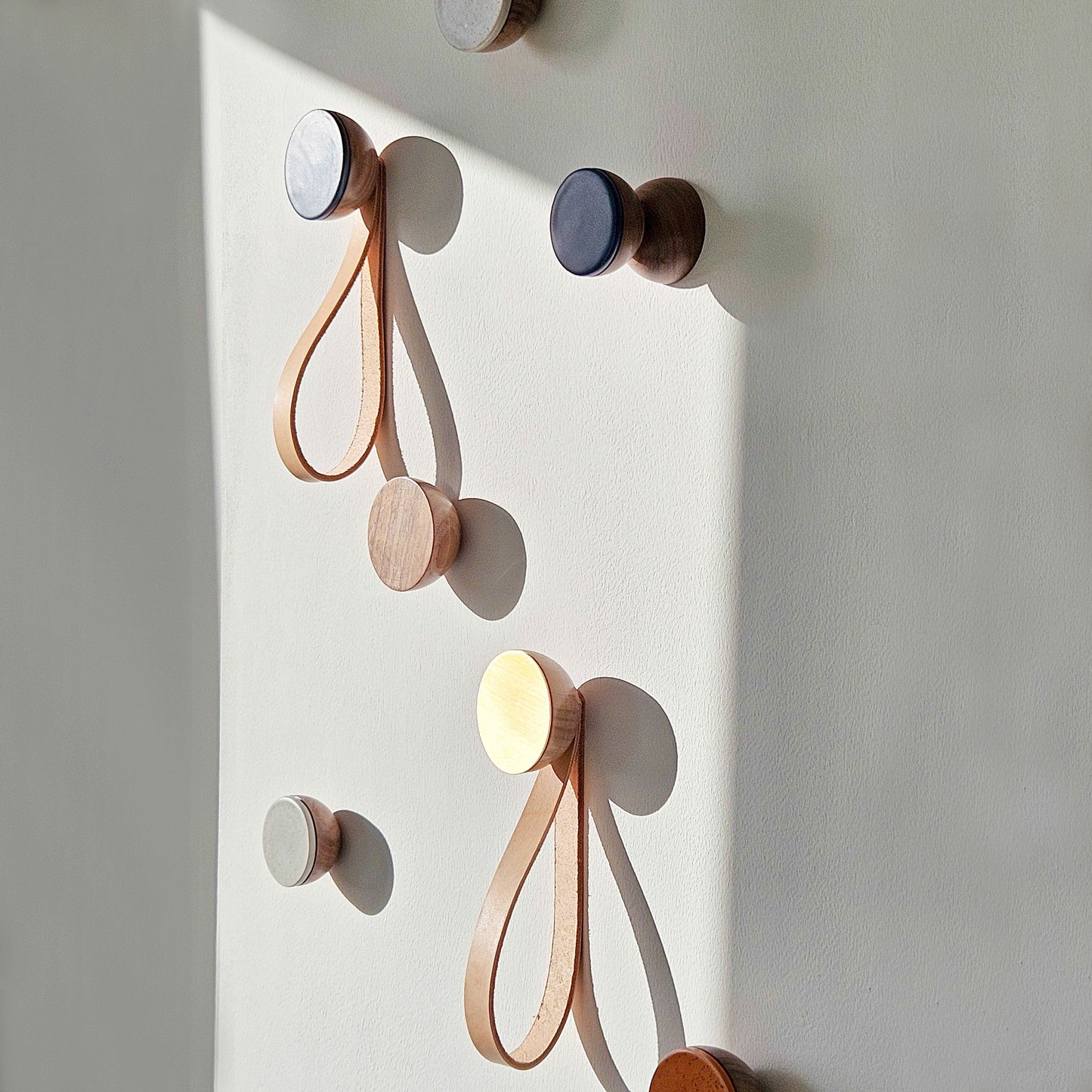 Round Walnut Wood Wall Mounted Coat Hook / Knob-3