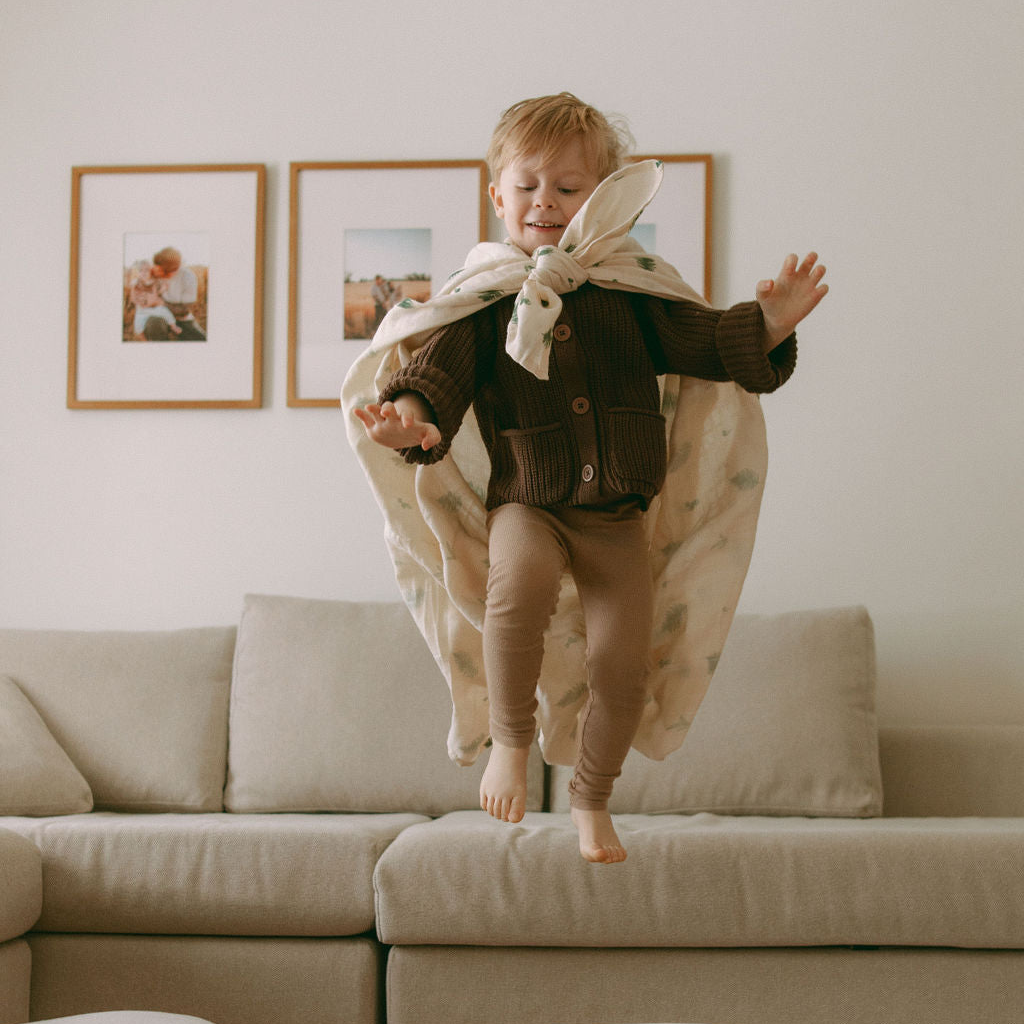 Organic Cotton Muslin Swaddle Blanket - Fern