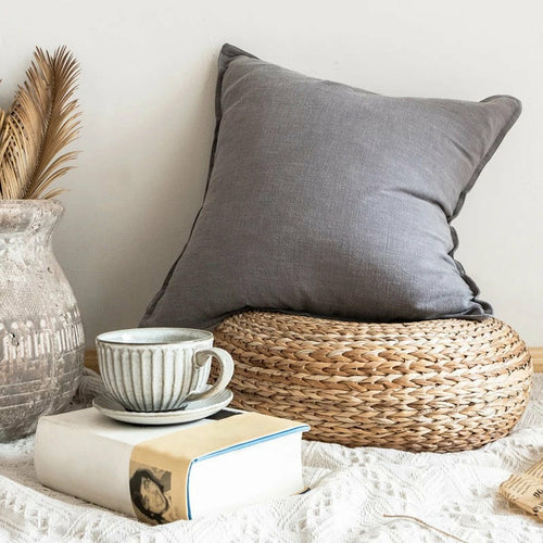 Naturally Dyed Linen Throw Pillow Cover
