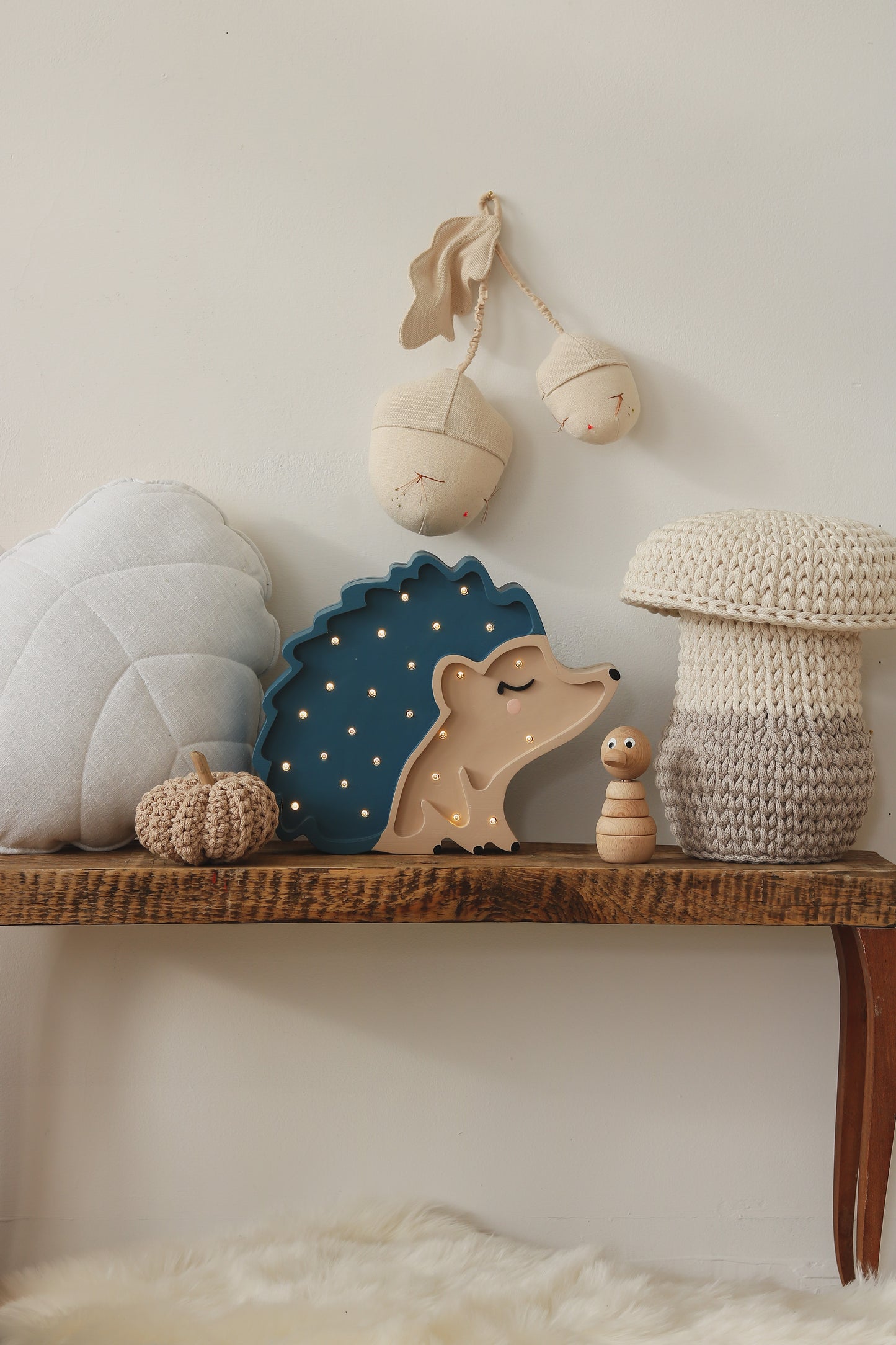 Little Light- Handmade Hedgehog Lamp