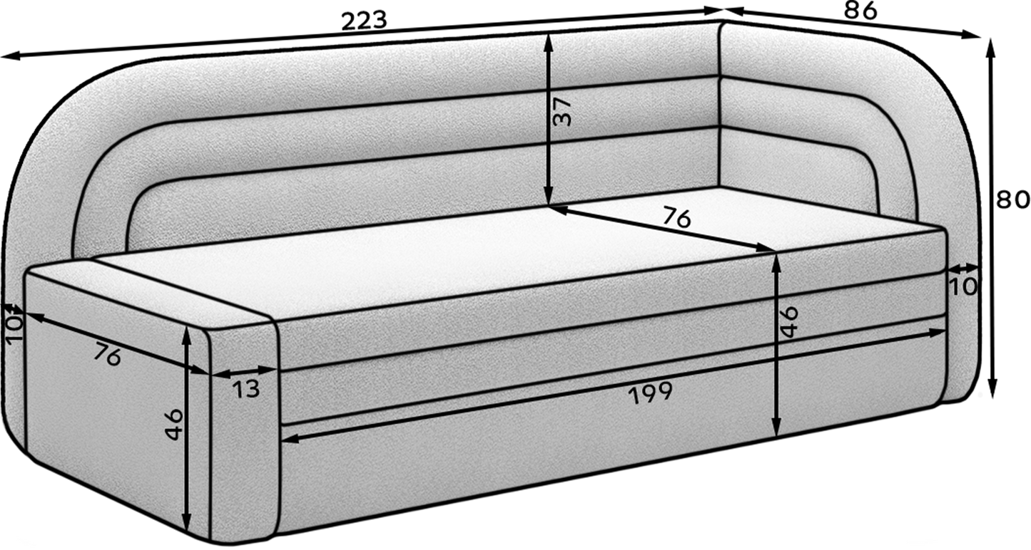 Fabillo Storage Sleeper Sofa - Blush