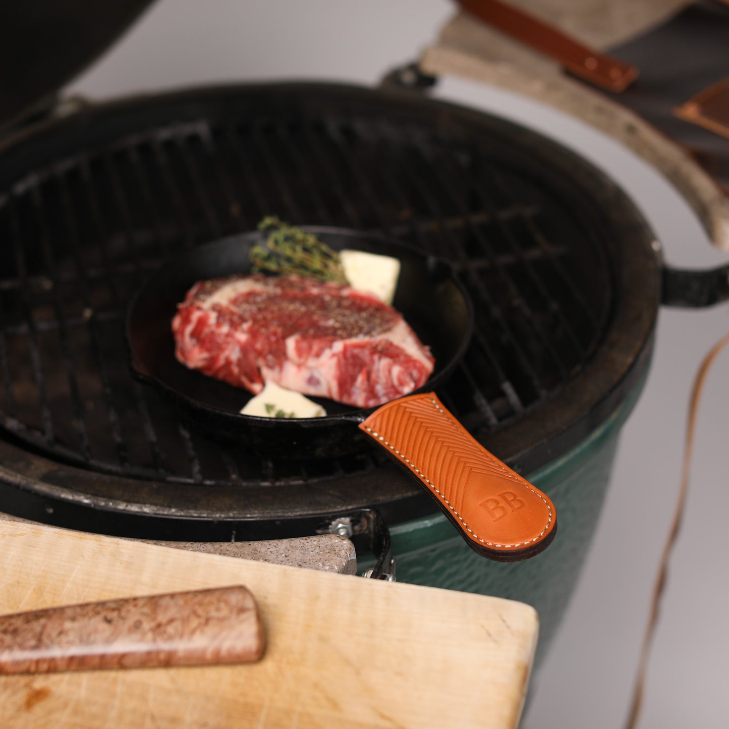 Handmade Leather Cast-Iron Handle Covers