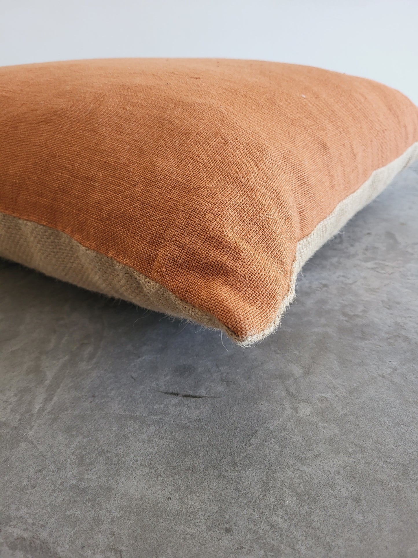 Natural Jute & Linen Pouf