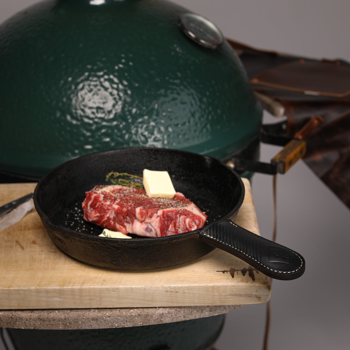 Handmade Leather Cast-Iron Handle Covers