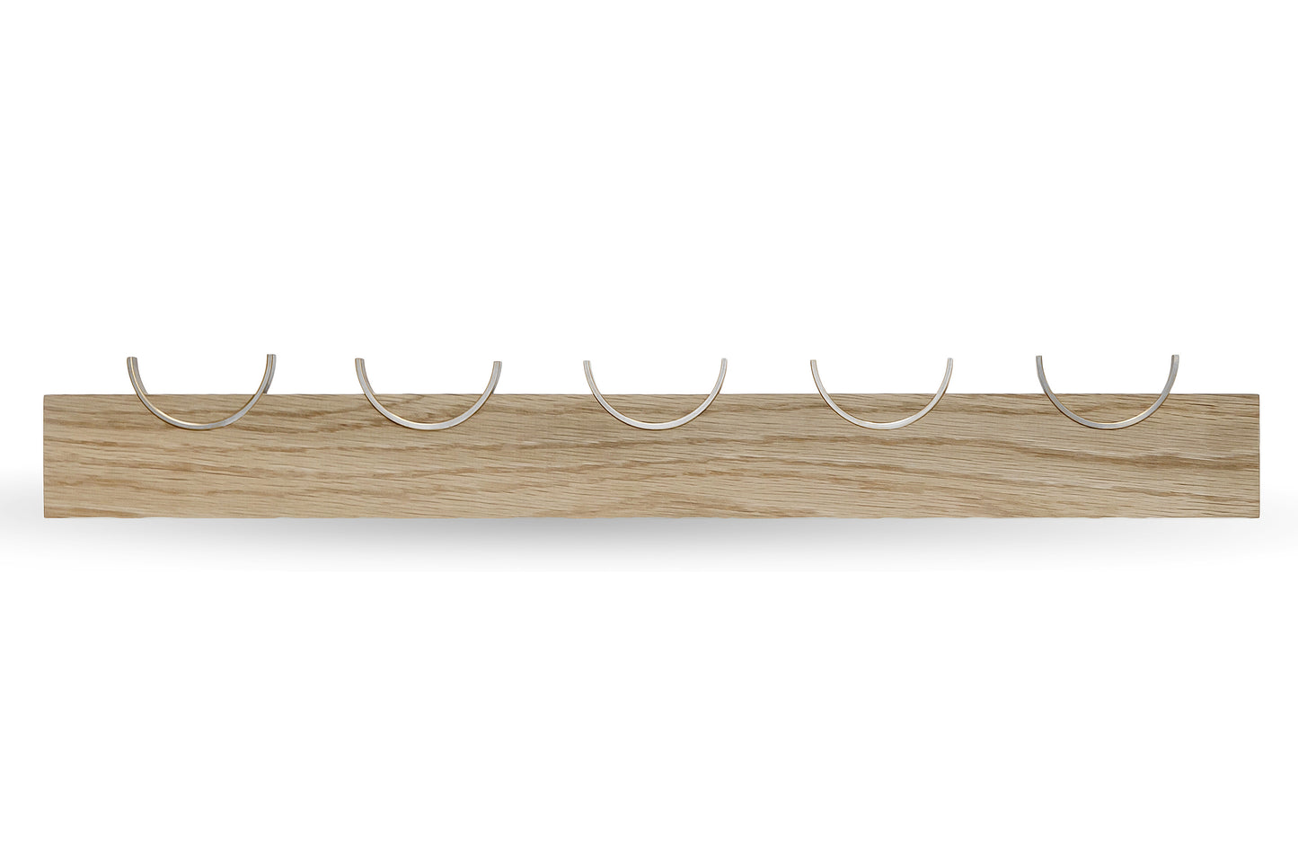Wooden Coat Rack with Brass, Steel, or Black Painted Steel Hooks