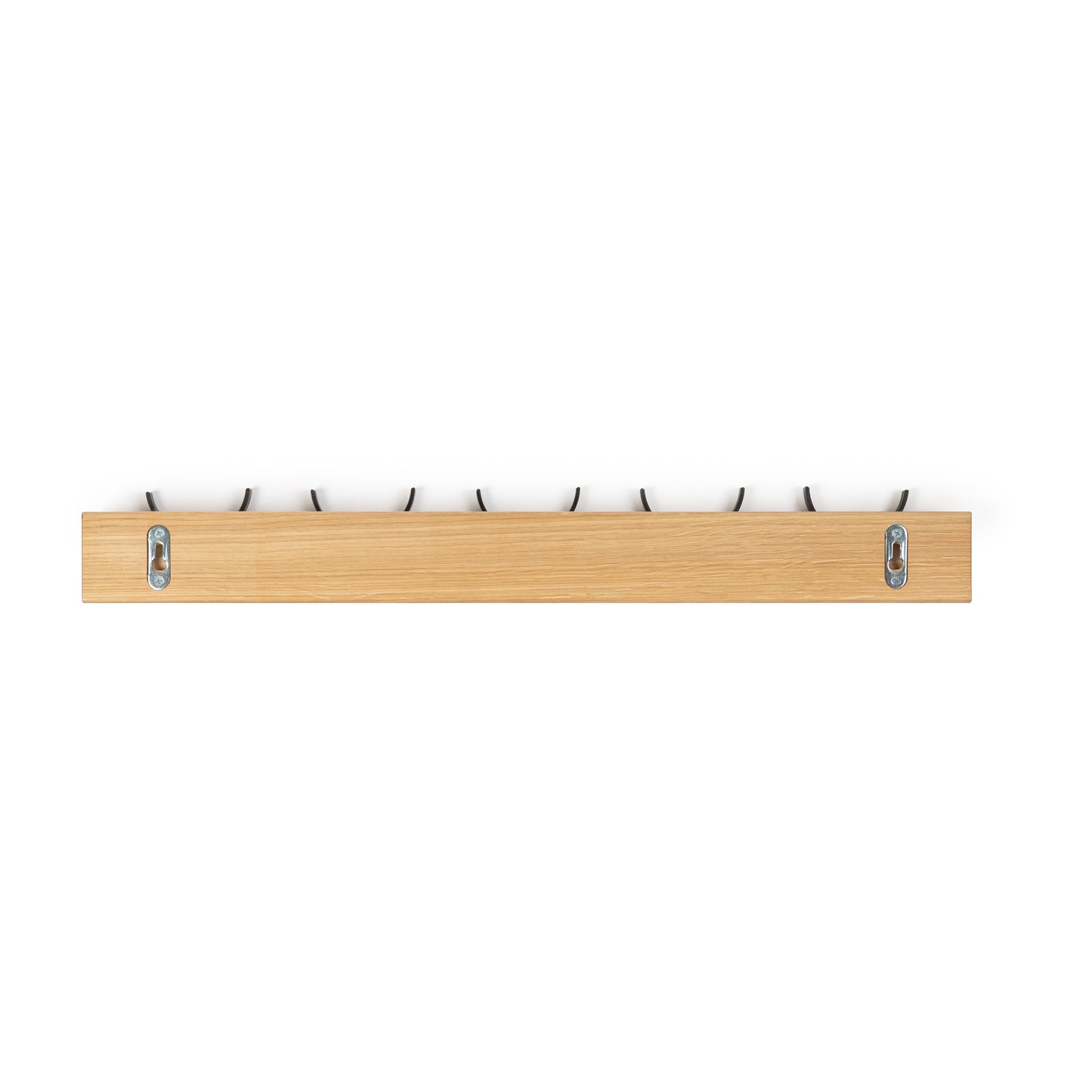 Wooden Coat Rack with Brass, Steel, or Black Painted Steel Hooks