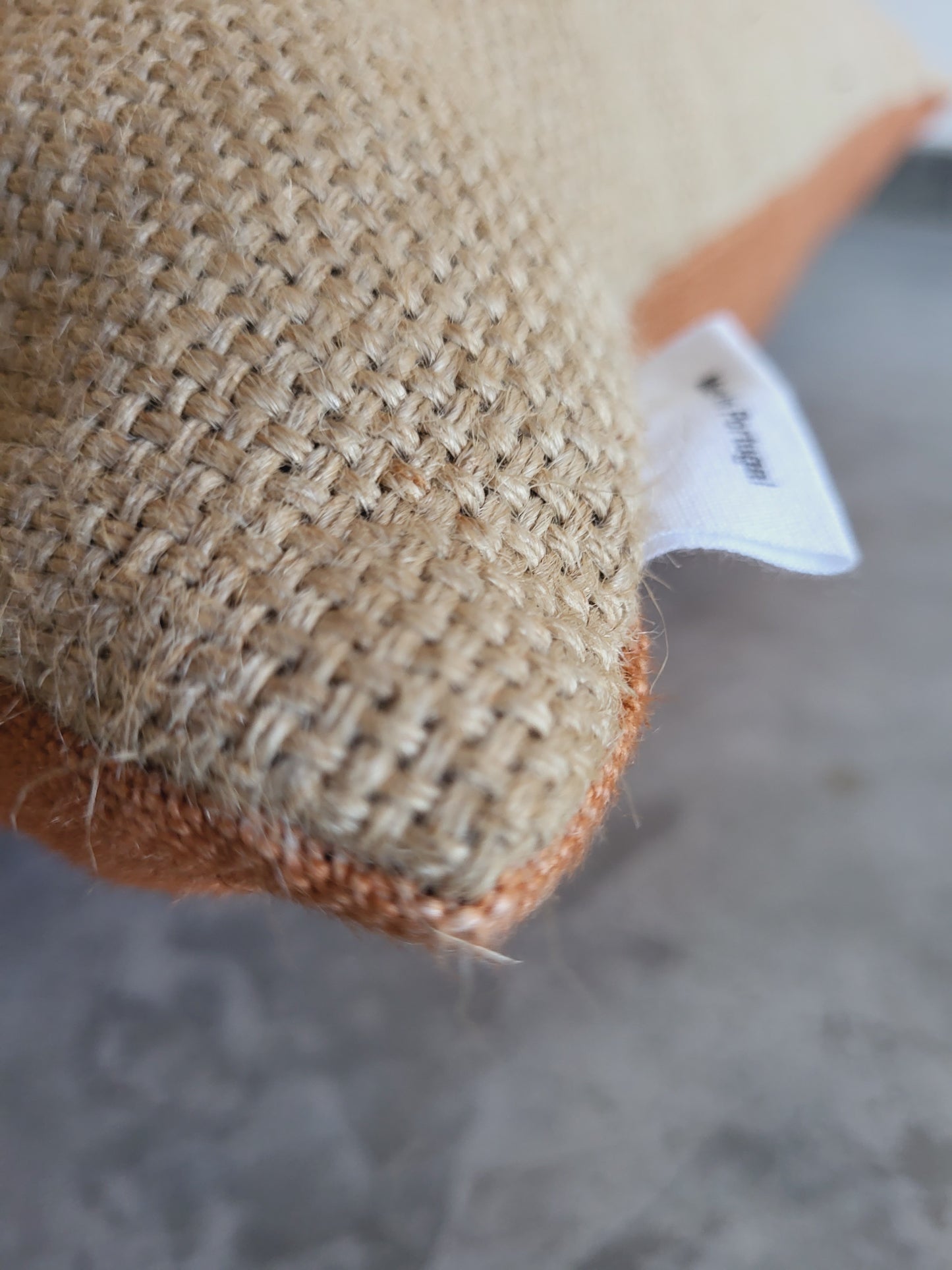 Natural Jute & Linen Pouf