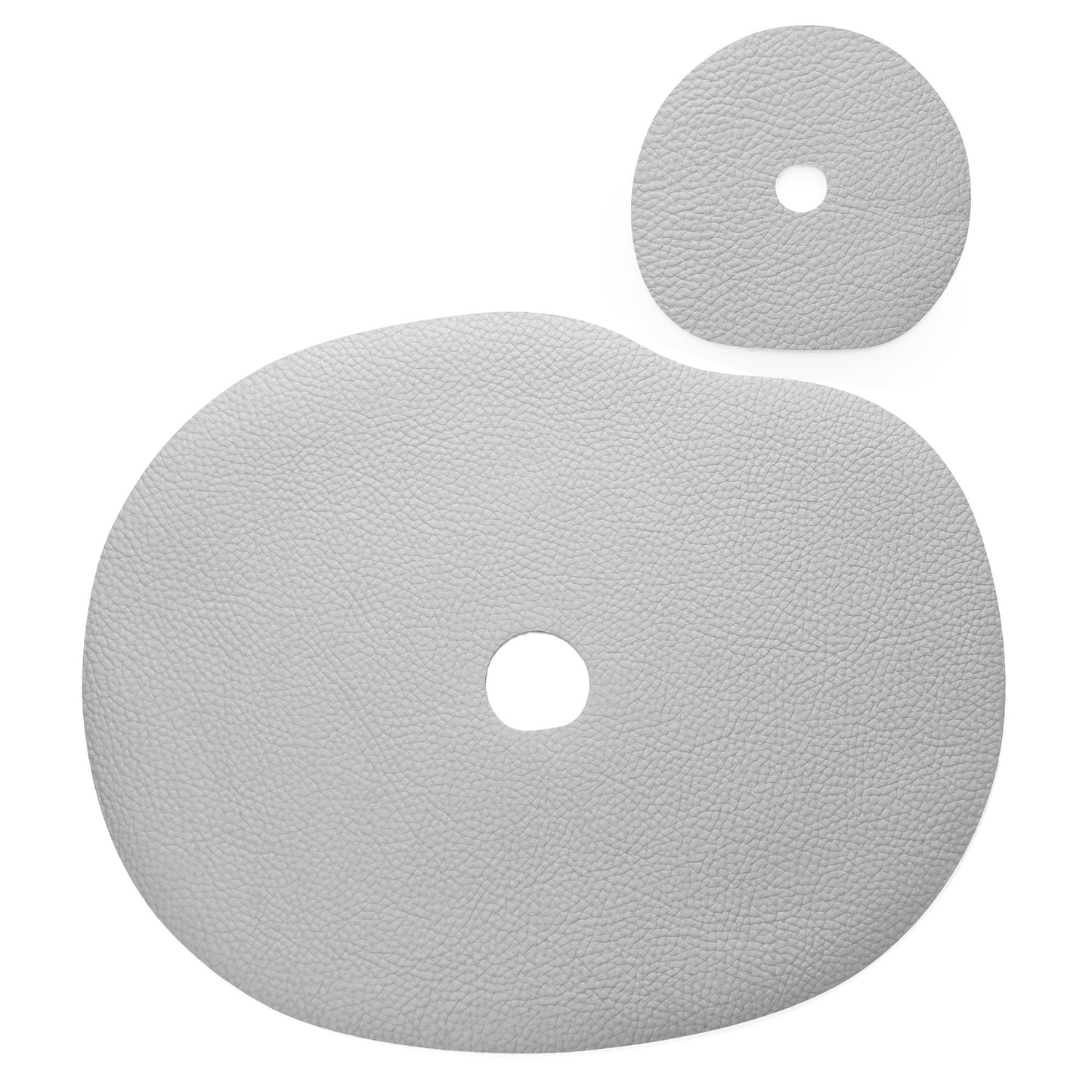 Natural Leather Placemat & Coaster | Grey Blue