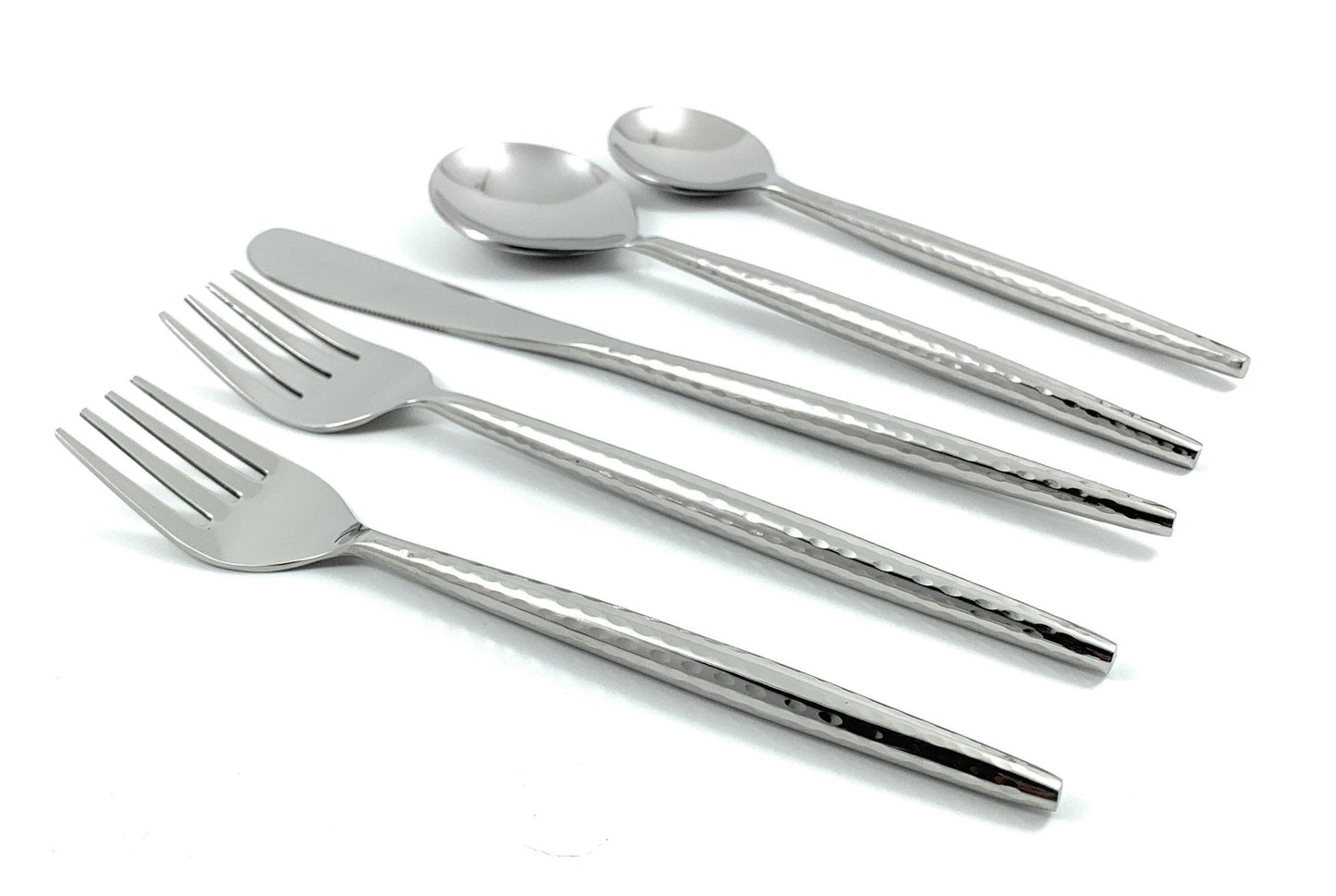 Hammered Stainless Steel Flatware - Set of 20 - Roome Collective