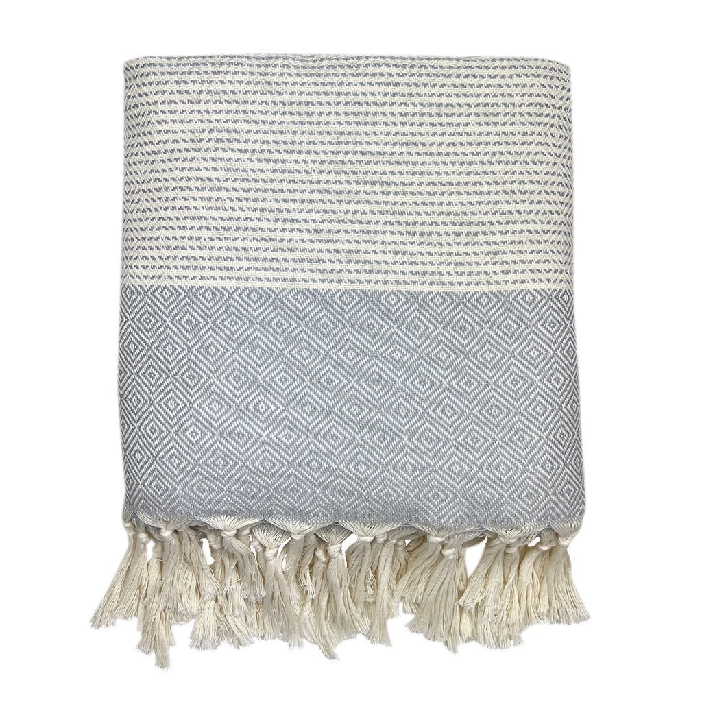 Handloom Diamond Stripe Turkish Throw - Roome Collective