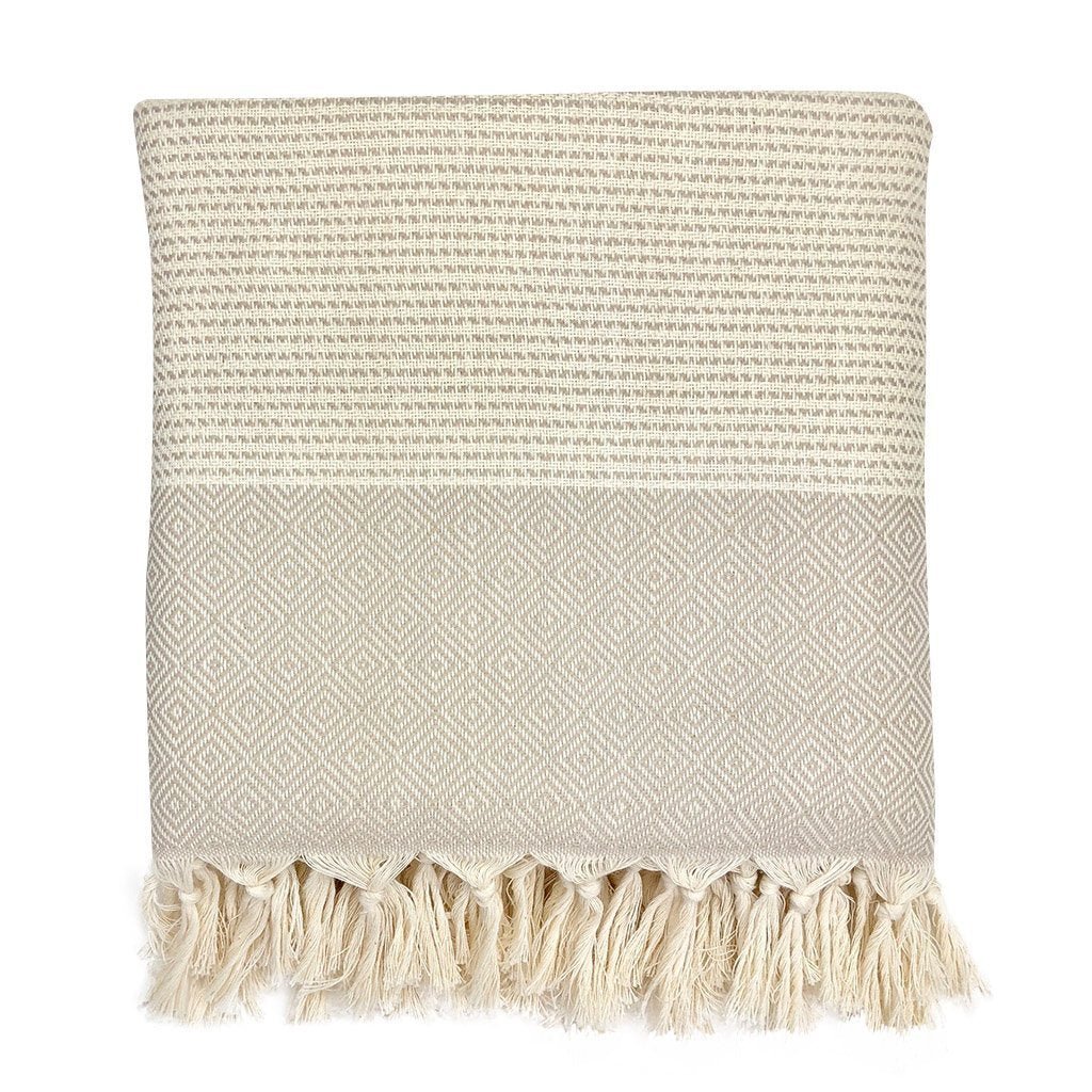 Handloom Diamond Stripe Turkish Throw - Roome Collective