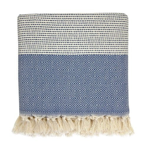 Handloom Diamond Stripe Turkish Throw - Roome Collective