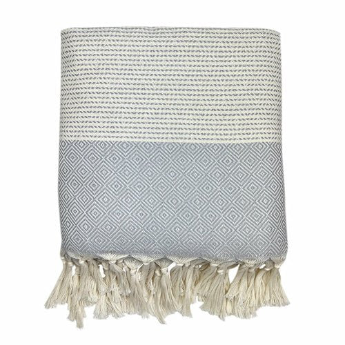 Handloom Diamond Stripe Turkish Throw - Roome Collective