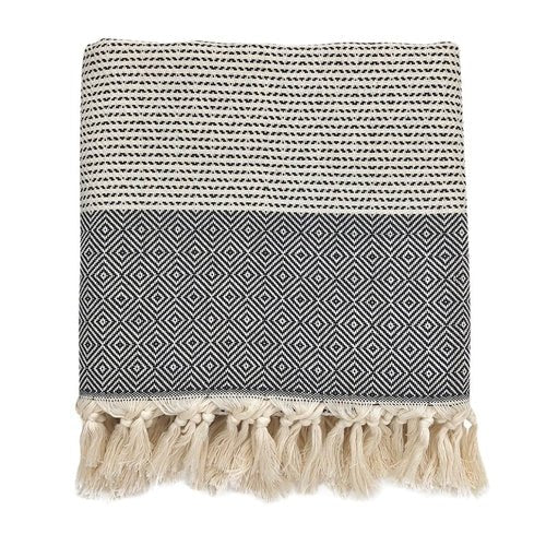 Handloom Diamond Stripe Turkish Throw - Roome Collective