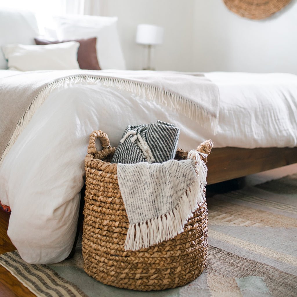 Handmade Chunky Black Stripe Alpaca Throw - Roome Collective
