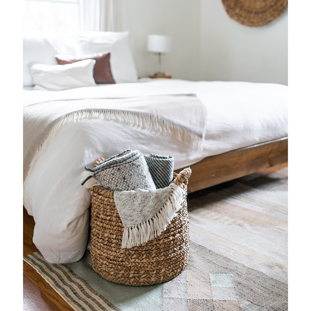Handmade Chunky Gray Weave Alpaca Throw - Roome Collective