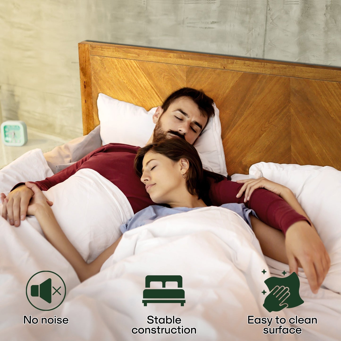 Acacia Solid Wood Bed Frame - Alander Deluxe Platform Bed