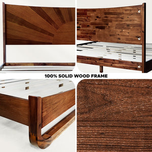 Rorns Sunset Platform Bed Frame With Headboard for Ultimate Bedroom Style