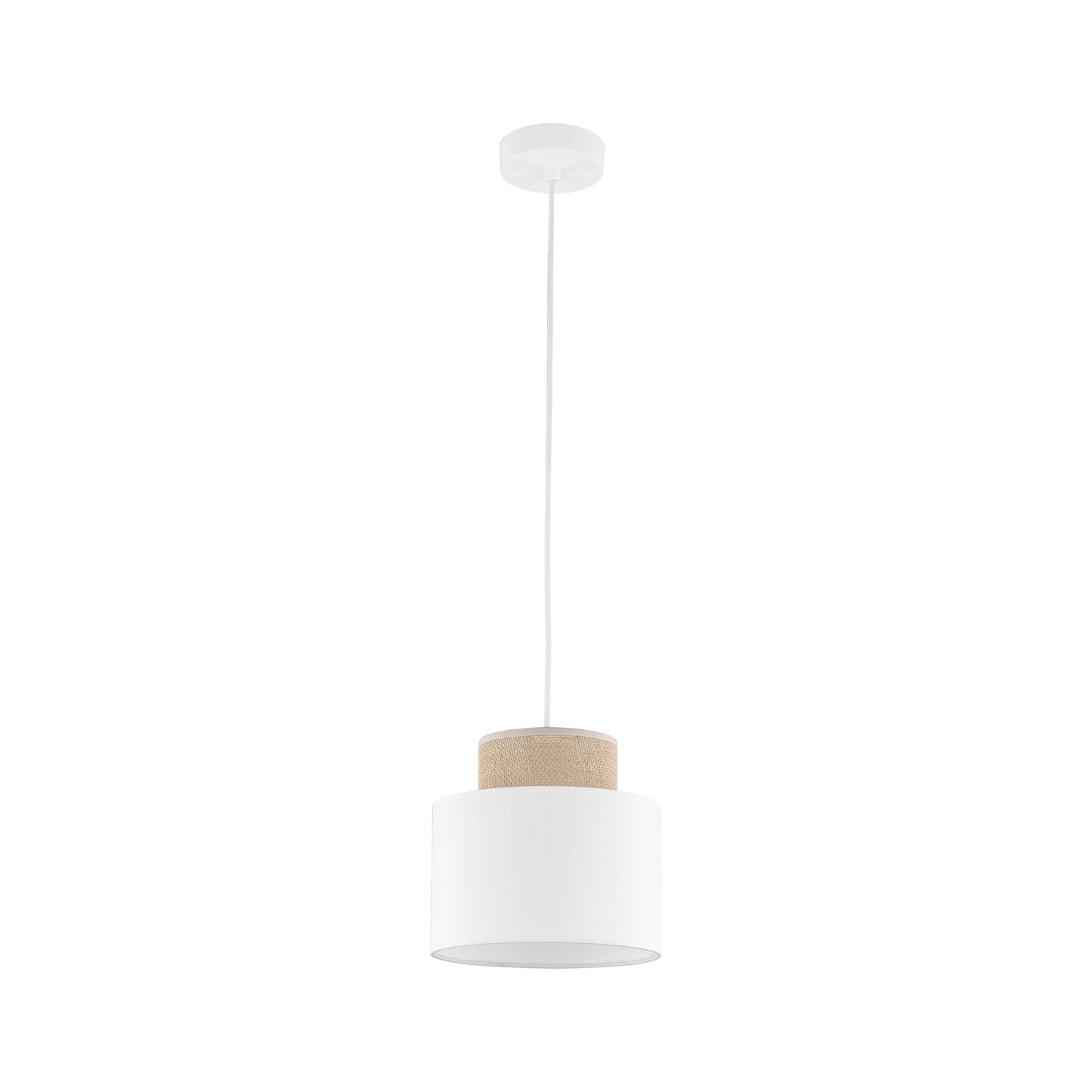 DUO White Jute Natural Pendant Light