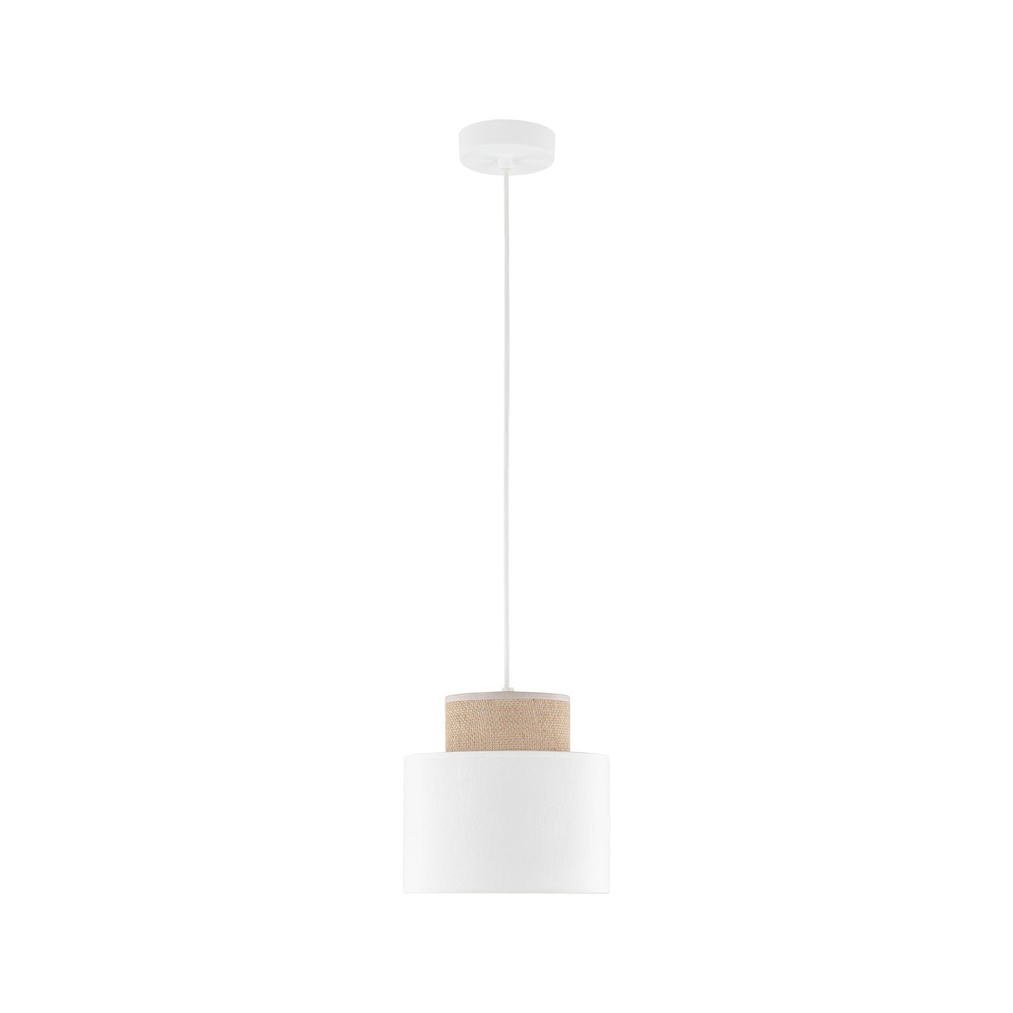 DUO White Jute Natural Pendant Light