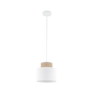 DUO White Jute Natural Pendant Light