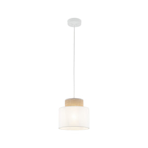 DUO White Jute Natural Pendant Light