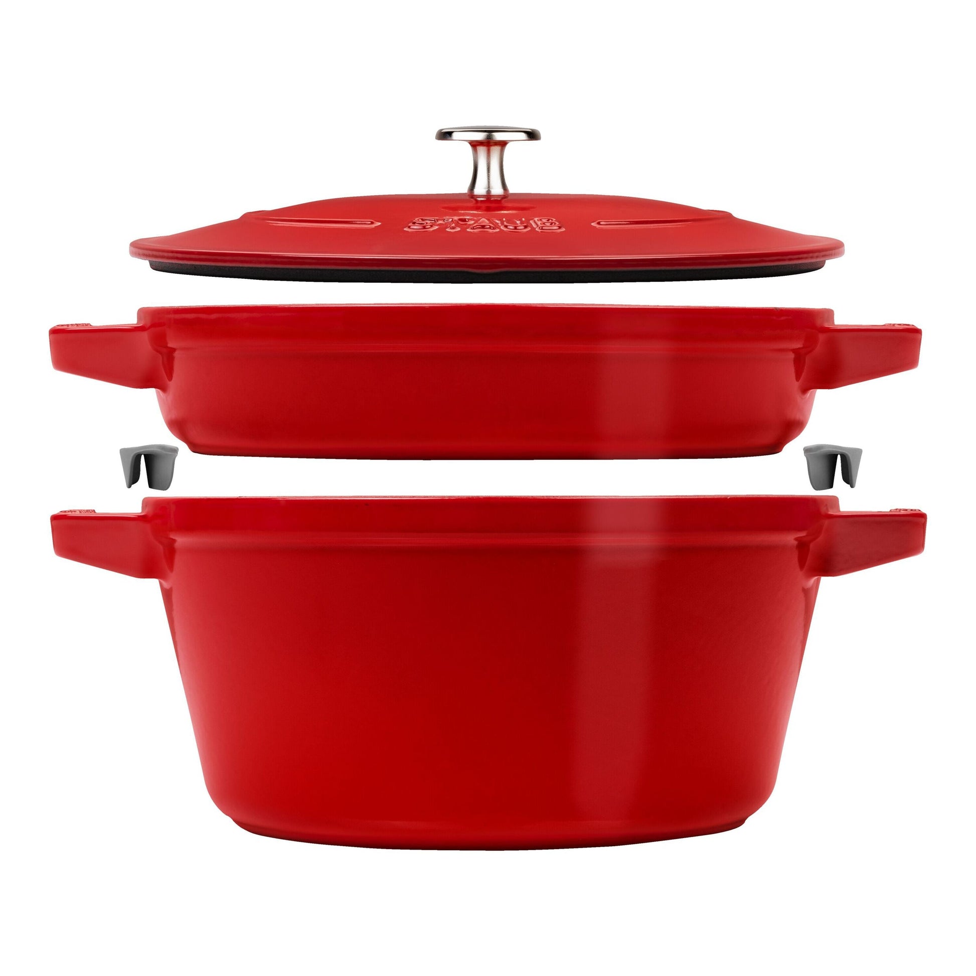 STAUB Stackable Set Stackable Set 3 Piece Cast Iron, Cherry-0