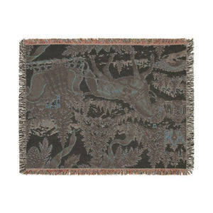 Horse & Sleigh Christmas Woven Blanket | Vintage Holiday Throw