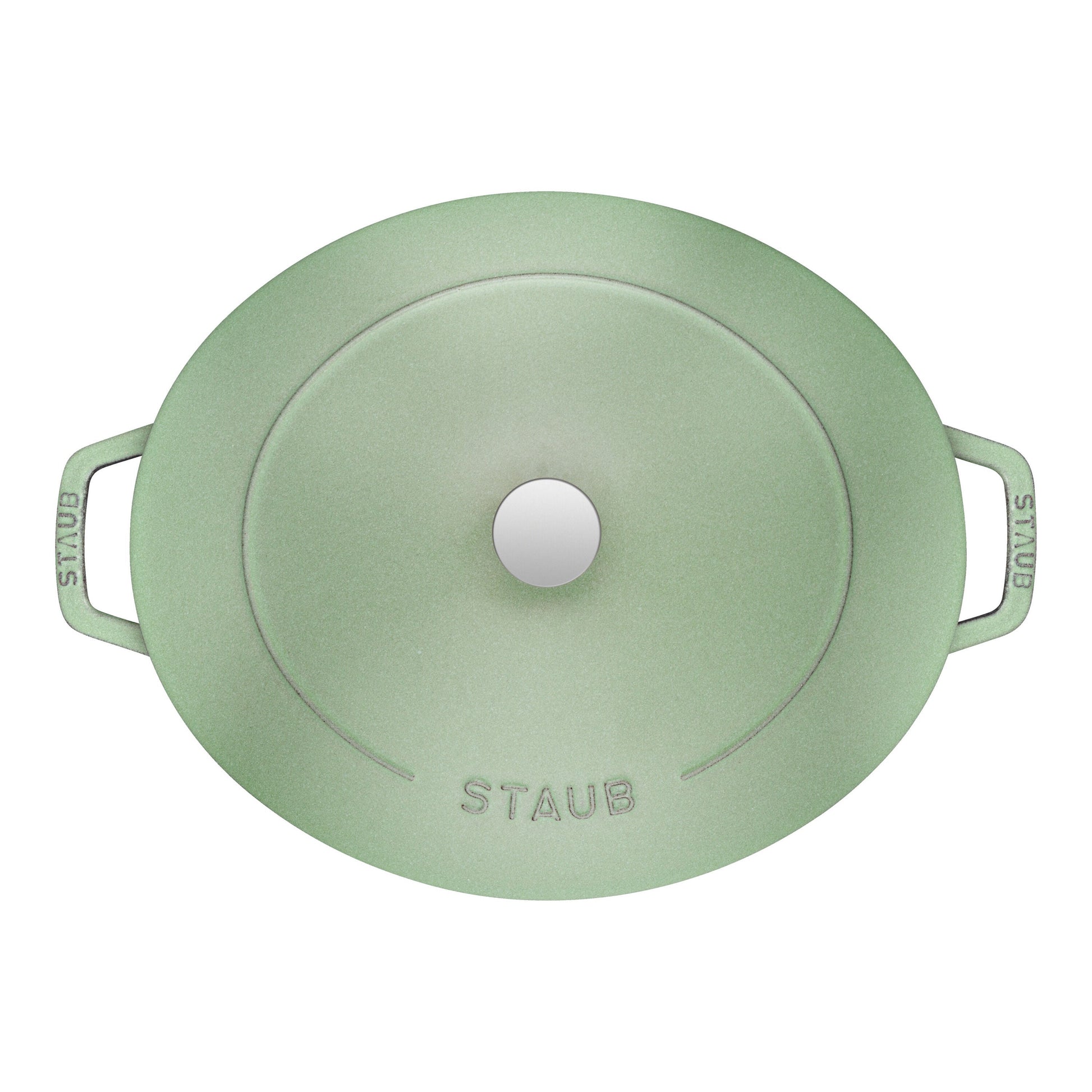 STAUB La Cocotte 5.5 L Cast Iron Oval French Oven, Sage (Visual Imperfections - B Stock)-1
