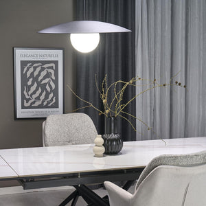 SLATE Mid-Century Modern Wide Dome Pendant Light for Kitchen Island & Dining Table