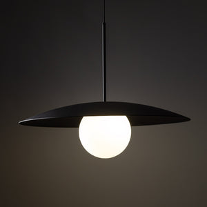SLATE Mid-Century Modern Wide Dome Pendant Light for Kitchen Island & Dining Table