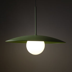 SLATE Mid-Century Modern Wide Dome Pendant Light for Kitchen Island & Dining Table