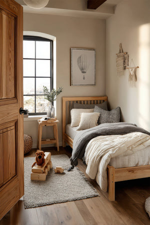 AERIAL DREAM, stretched canvas artwork, framed in Vintage Silver