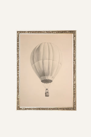 AERIAL DREAM, stretched canvas artwork, framed in Vintage Silver