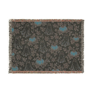 Halloween Ghost & Pumpkin Woven Blanket – Reversible Fall Throw for Cozy Seasonal Decor