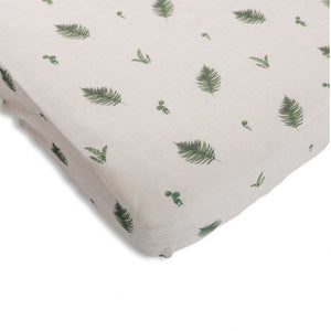 Organic Cotton Muslin Crib Fitted Sheets - Fern