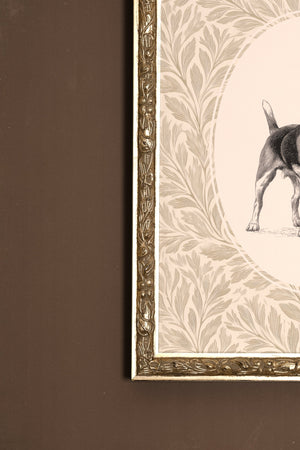 VINTAGE PUP-Artwork on rigid canvas, framed in Vintage Silver