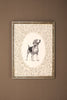 VINTAGE PUP-Artwork on rigid canvas, framed in Vintage Silver