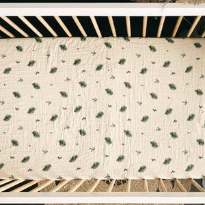 Organic Cotton Muslin Crib Fitted Sheets - Fern
