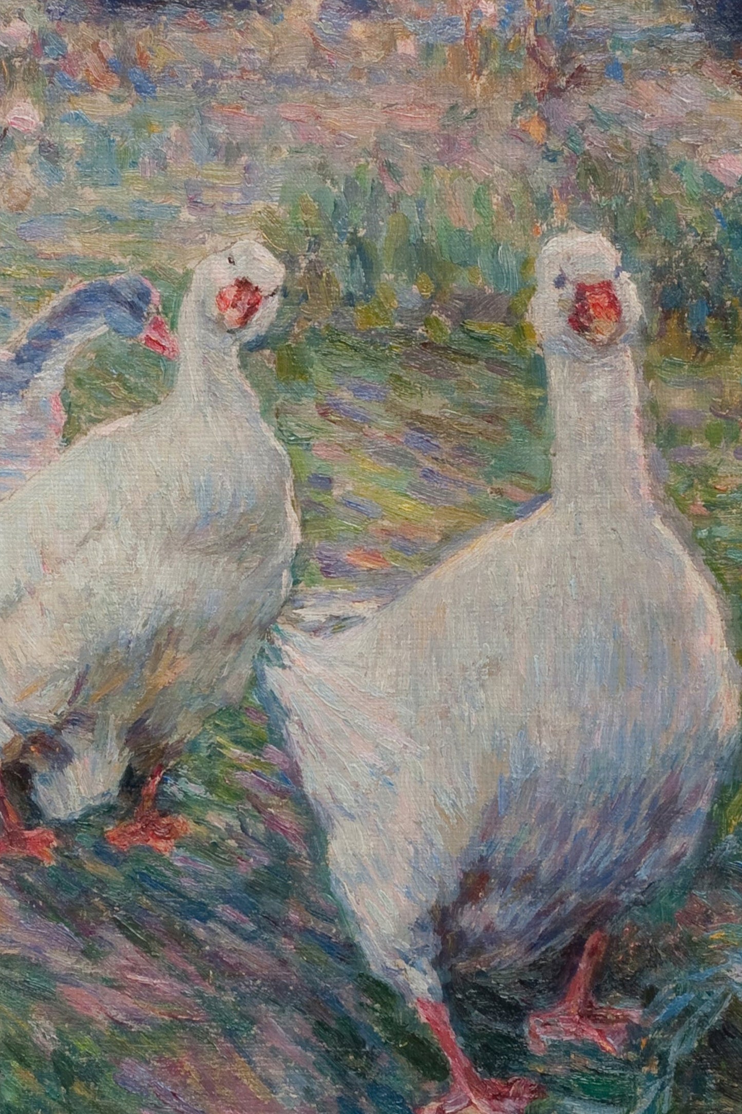 FEATHERS IN THE WIND -Artwork on rigid canvas, framed in Vintage Silver