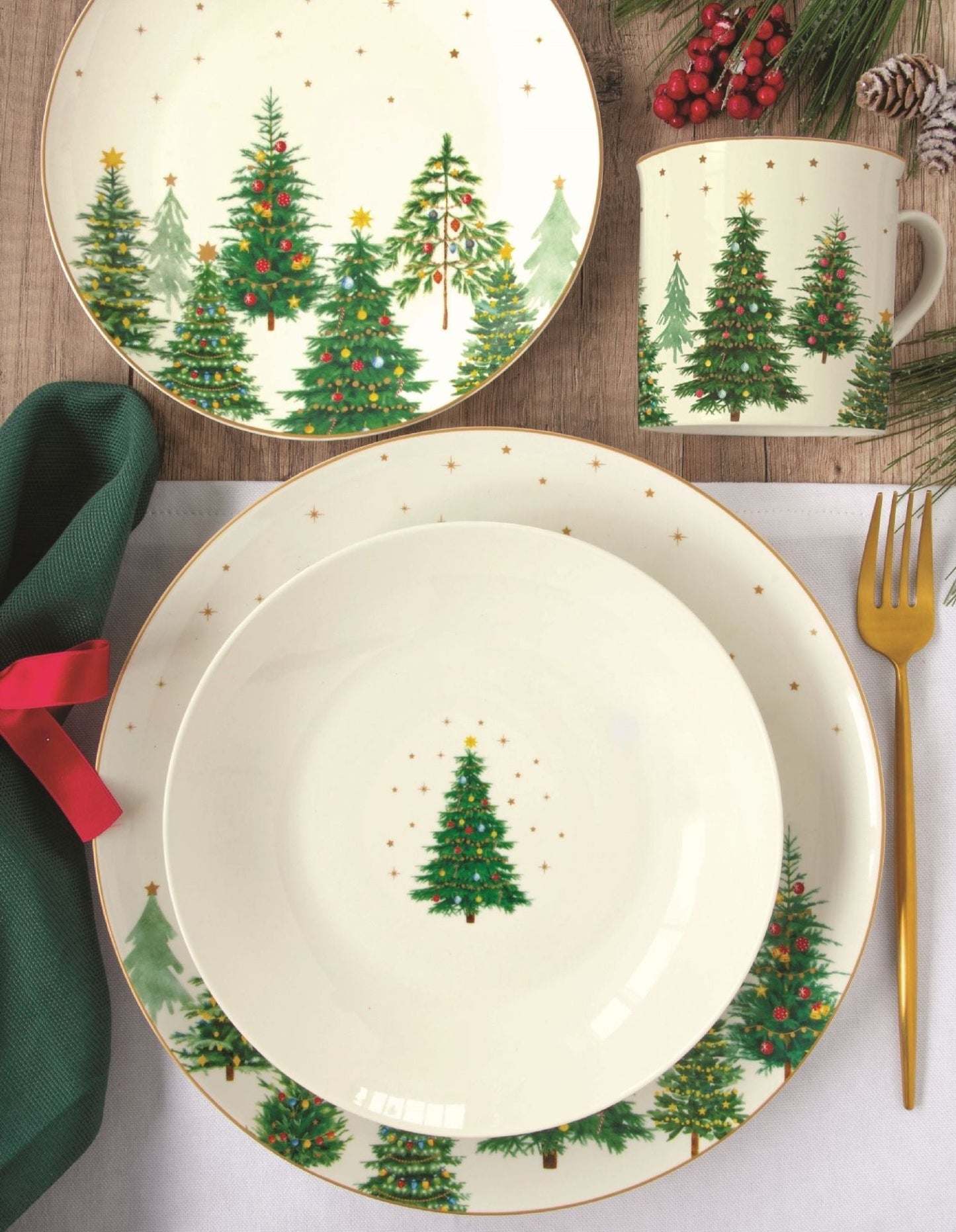 Festive Trees - Side Plate | 19 cm / 7.5 in