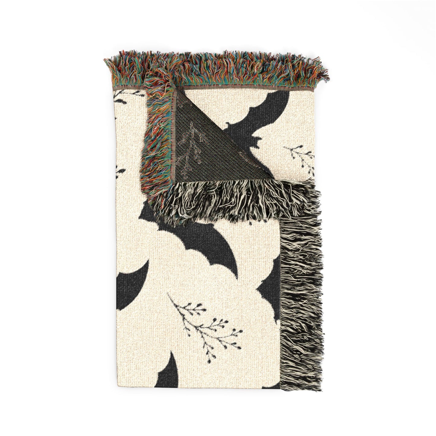 Bats Woven Blanket — Halloween Throw with Flying Bat Pattern