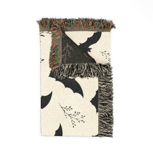 Bats Woven Blanket — Halloween Throw with Flying Bat Pattern