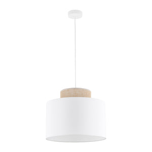 DUO White Jute Natural Pendant Light