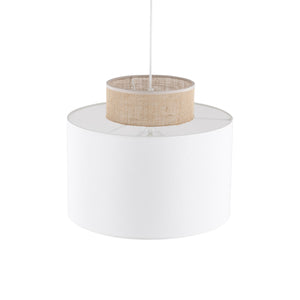 DUO White Jute Natural Pendant Light