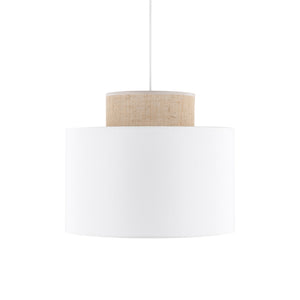 DUO White Jute Natural Pendant Light