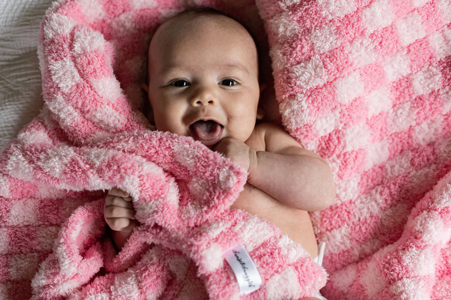 Cotton Candy Check Print Toddler Blanket