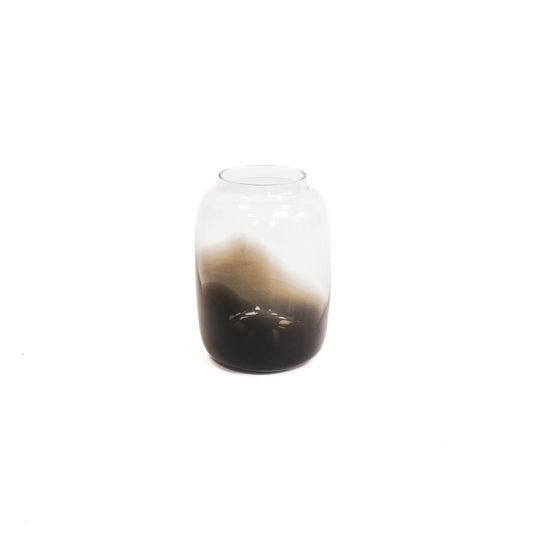Vase - Glass - Dipdye - Clear/Brown - 18x25cm