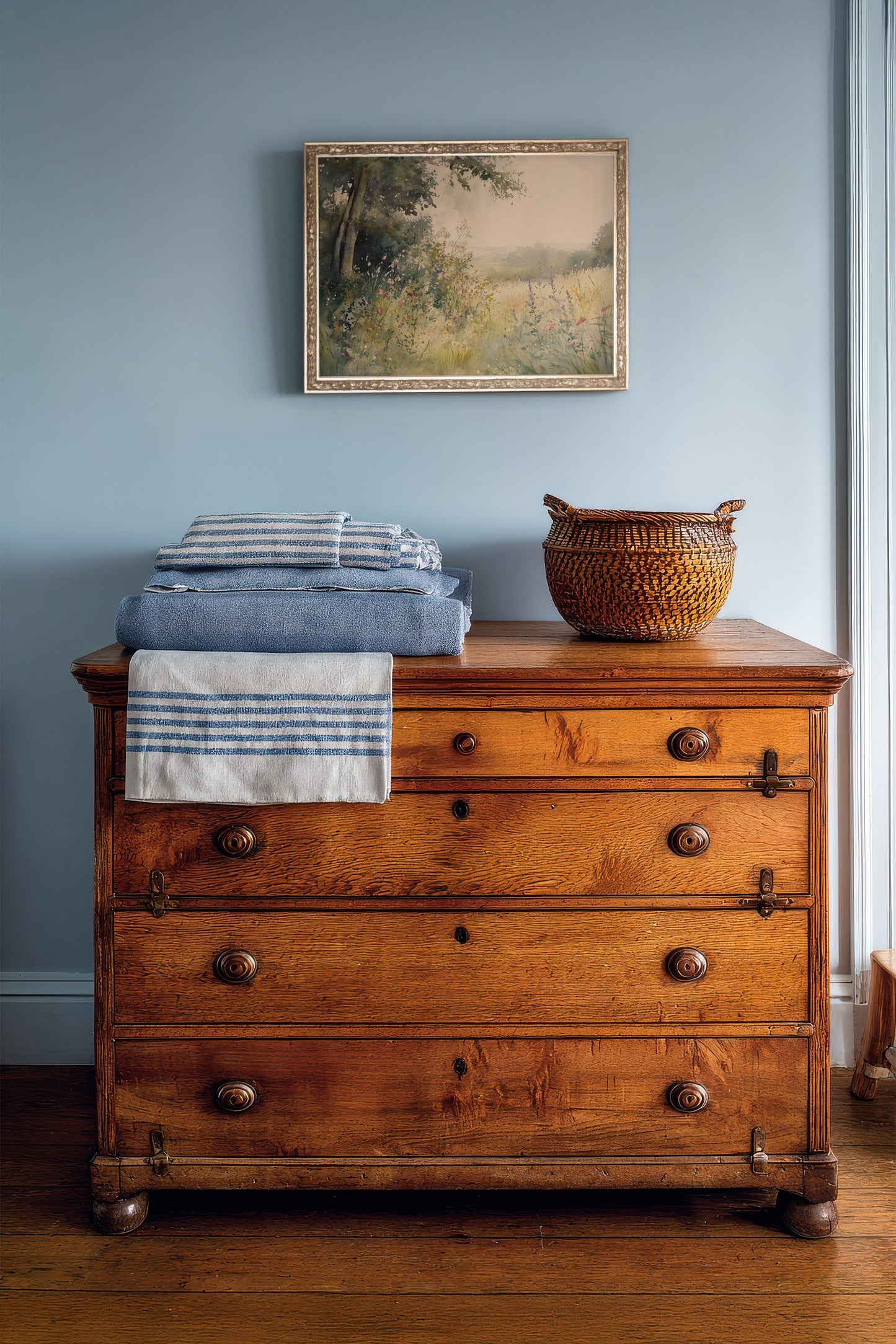 SUMMER CLEARING, artwork on rigid canvas, framed in Vintage Silver