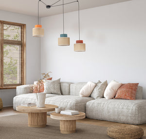 DUO Jute Adjustable 3-Light Pendant for Dining Table & Kitchen Island